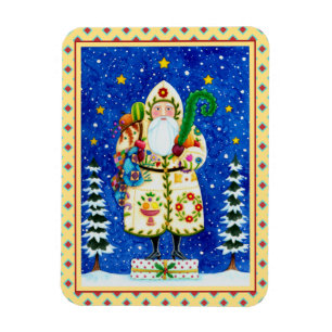 FOLK ART BALTIMORE QUILT PAPPA JUL HELGDAG MAGNET
