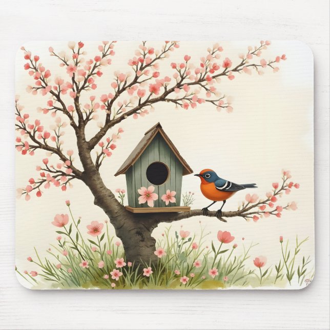Folk Art Bird and Birdhouse Musmatta (Framsidan)