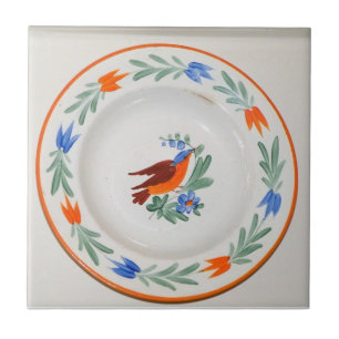 Folk Art Bird Kakelplatta