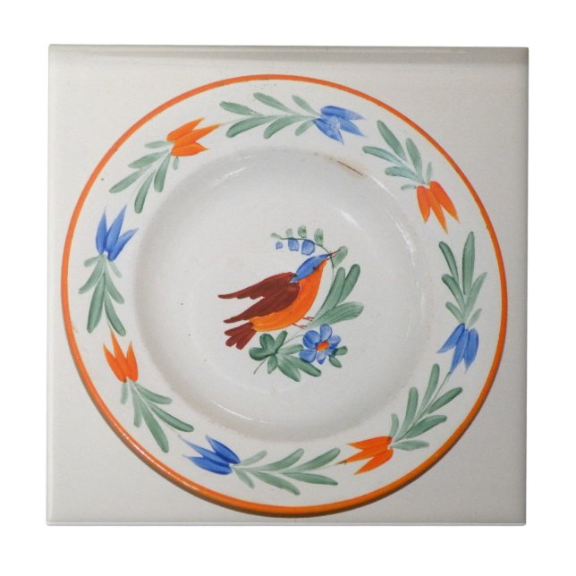 Folk Art Bird Kakelplatta (Framsidan)