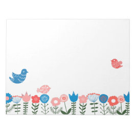 Folk Art Birds and Flowers Notepad Anteckningsblock