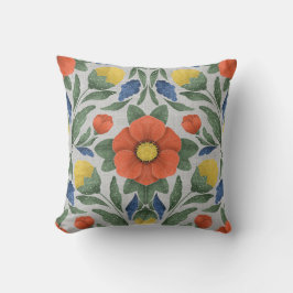 Folk Art Blommigt Cushion Kudde
