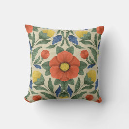 Folk Art Blommigt Cushion Kudde