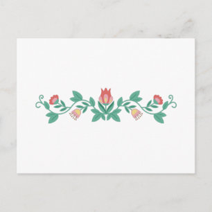 Folk Art Blommigt Gräns Vykort