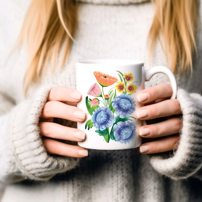 Folk Art-Blommigt Kaffemugg (Skapare uppladdad)