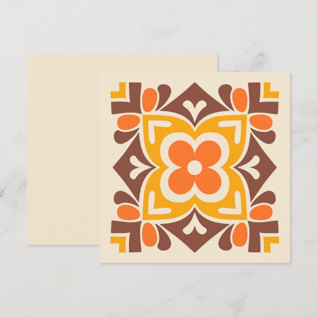 Folk Art Bloom Inbjudningar (Fram/baksida)