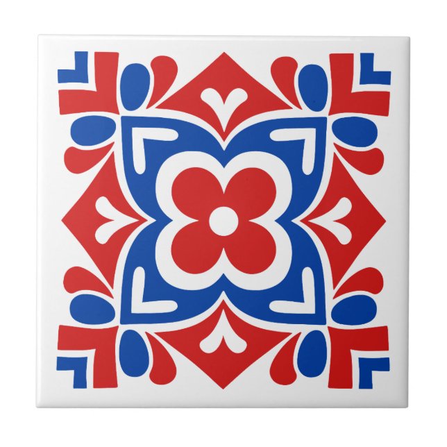 Folk Art Bloom Kakelplatta (Framsidan)