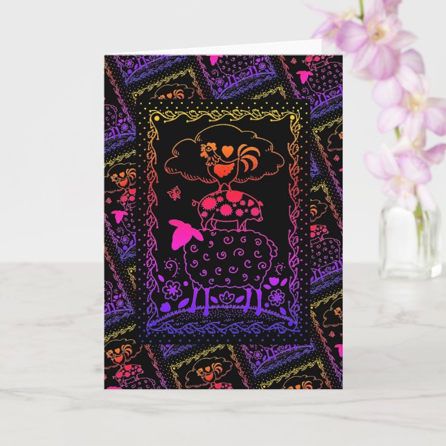 FOLK-ART BOSKAP-FORMULÄR GRIS TUPP tom Kort (Orkide)