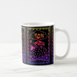 FOLK ART BOSKAP SHEEP GRIS TUPP primitive Kaffemugg