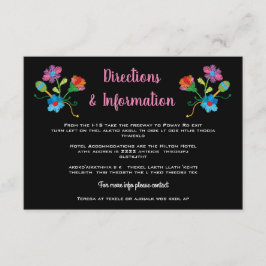 Folk Art Broderad Mexikansk Bröllopsfest Info Tilläggskort