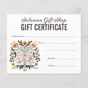 Folk Art Butik Shoppresent Voucher Certifikat