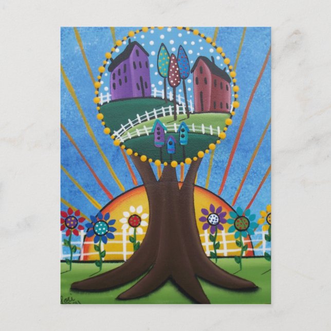 Folk Art BY LORI EVERETT-vykort Vykort (Framsida)