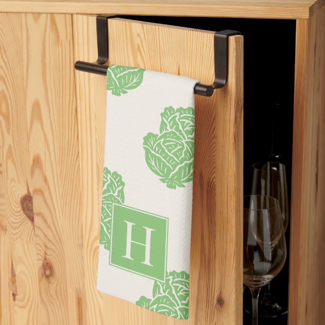 Folk Art Cabbage Scatter Kökshandduk (Thirds Fold)