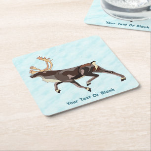 Folk Art Caribou/Ren Underlägg Papper Kvadrat
