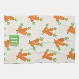 Folk Art Carrot Scatter Kökshandduk