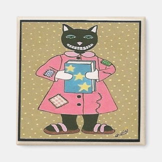 Folk Art CAT Magnet
