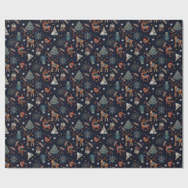 Folk Art Christmas  Presentpapper (Platt)
