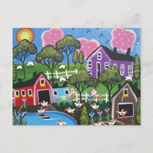 FOLK ART Coop AV LORI EVERETT vykort
