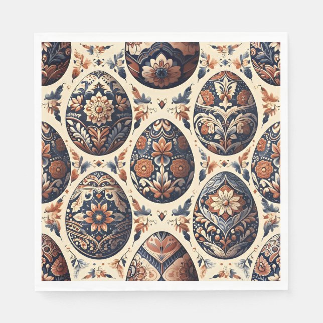 Folk Art Easter Egg Napkins Pappersservett (Framsidan)