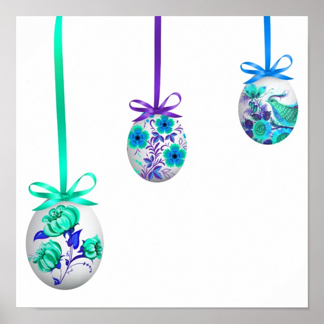 Folk Art Eggs (ukrainskt inspirerade) Poster (Framsidan)