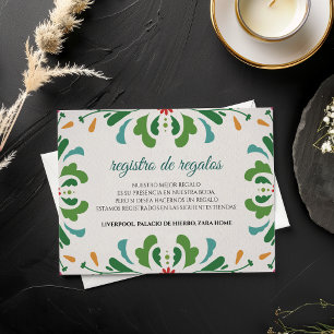 Folk Art Färgglada Blommiga Fiesta Spansk Bröllop Tilläggskort
