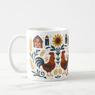 Folk Art Farm Tupp Kaffemugg