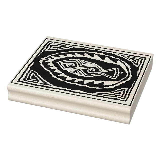 Folk Art Fisk Design Gummistämpel för Lera Stämpel (Stämpel)