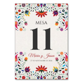 Folk Art Floral Botanical Fiesta Spanish Wedding Bordsnummer