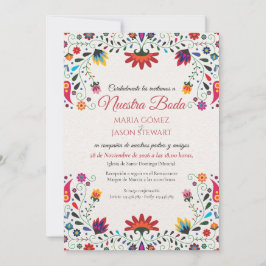 Folk Art Floral Botanical Fiesta Spanish Wedding Inbjudningar