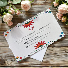 Folk Art Floral Botanical Fiesta Spanish Wedding OSA Kort