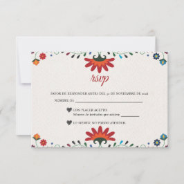 Folk Art Floral Botanical Fiesta Spanish Wedding OSA Kort