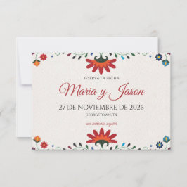 Folk Art Floral Botanical Fiesta Spanish Wedding Spara Datumet