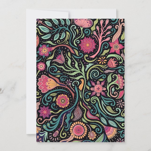 Folk Art Flower Card Julkort (Framsida)