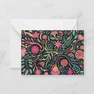 Folk Art Flowers-anteckningskort Anteckningskort