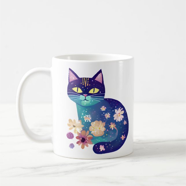 Folk Art Flowers och Cat Mamma Kaffemugg (Vänster)