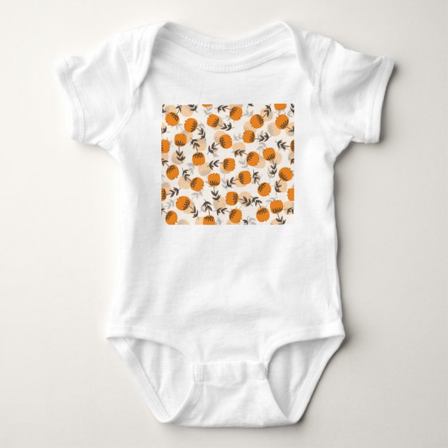 Folk Art Flowers Scandinavian Stil T Shirt (Framsida)