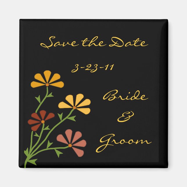 Folk Art Flowers Spara datum magneter (Framsidan)