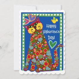 Folk Art från Cat Valentine Flat Card Julkort