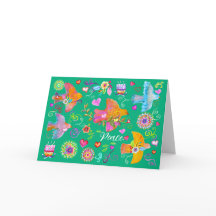 Folk Art Fredsdubbar Vikta Högtidskort