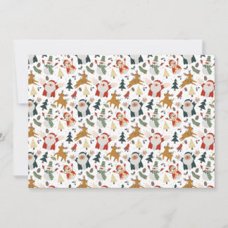 Folk Art Happy Christmas Character Julkort