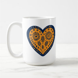 Folk Art Heart Kaffemugg
