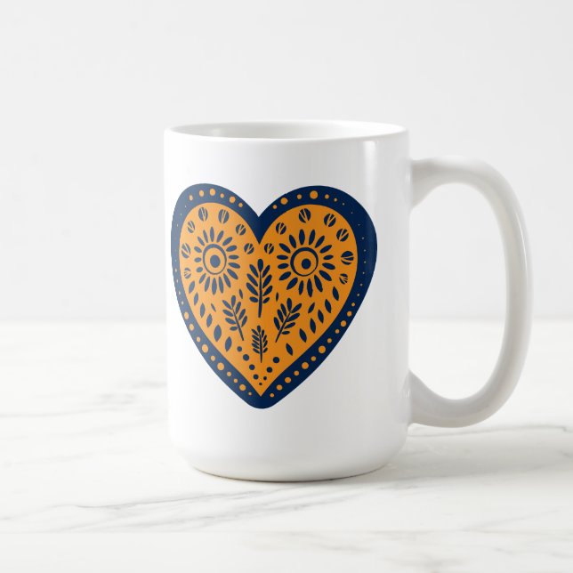 Folk Art Heart Kaffemugg (Höger)