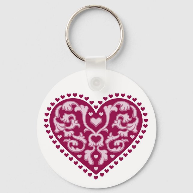 Folk Art Heart - Nyckelkedja Nyckelring (Framsida)