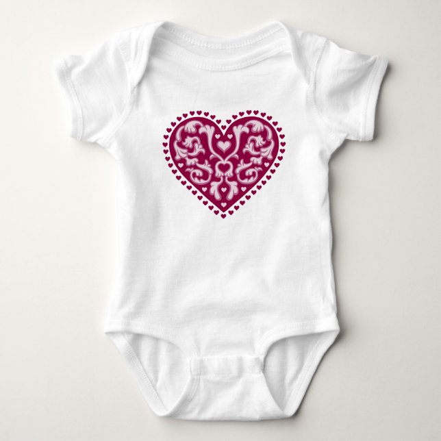 Folk Art Heart T Shirt (Framsida)