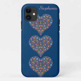 Folk Art Hearts, Deep Blue iPhone 5/5s Xtreme Fodr