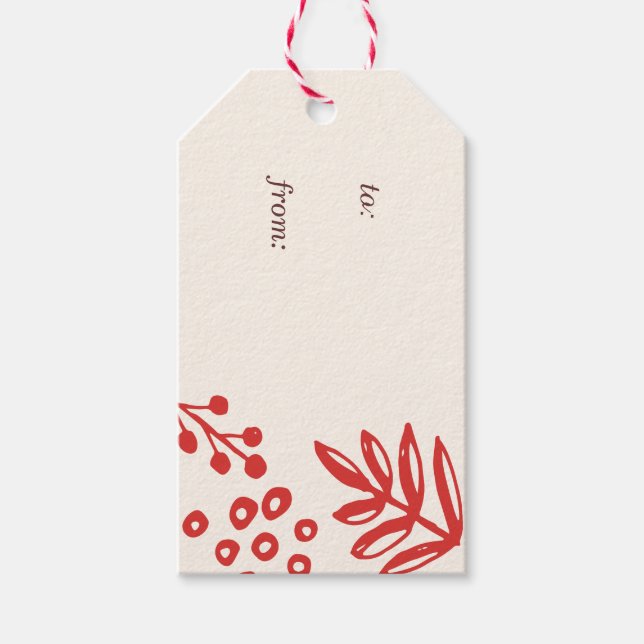 Folk Art Helgdag Gift-Märkre Presentetikett (Framsidan)