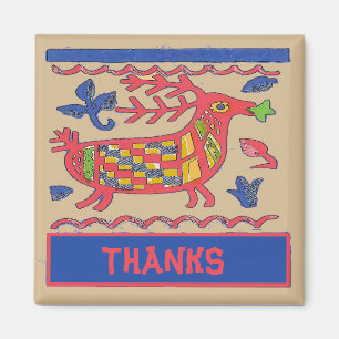 Folk Art-Hjort, tack, redigera text Magnet