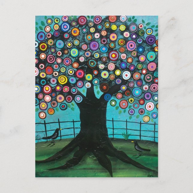 FOLK ART Imagination BY LORI EVERETT-vykort Vykort (Framsida)