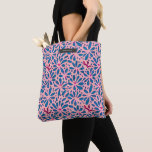 Folk Art Inspired Rosa & Blue Blommigt Tygkasse<br><div class="desc">Folk-konst inspirerade till rosa och blå vattenfärg inspirerade till blommigtens abstrakta utformning.</div>