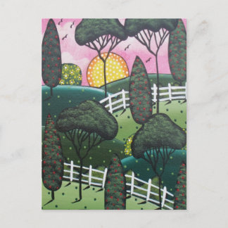 FOLK ART Joy View BY LORI EVERETT vycard Vykort